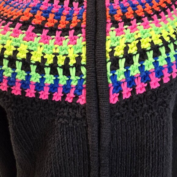 Ralph Lauren Active Sweater Cardigan Rainbow Striped Colorful Retro Zip Large - Picture 5 of 10